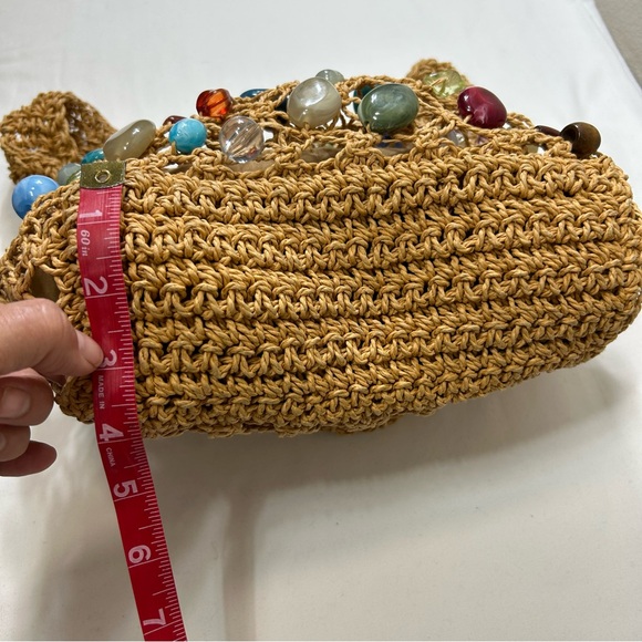 Cappelli Straworld Vintage Handcrafted Beaded Lined Crochet Net Shoulder Bag - Picture 14 of 16